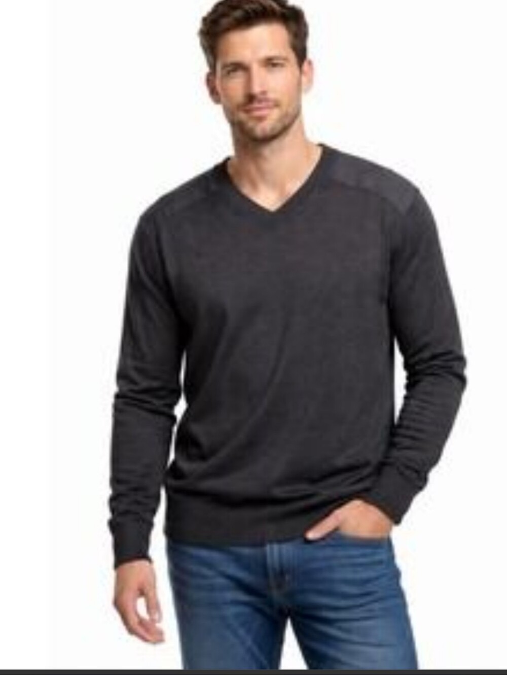 NWT Cintas Men's Black  V-Neck Acrylic Sweater Shoulder Epaulets - 2X